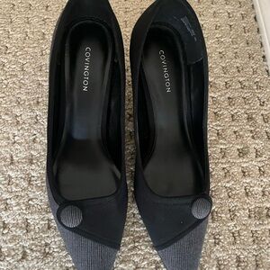 Covington Black and Gray High-Heeled Pumps
